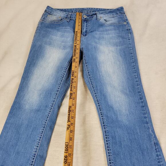 ND Weekend Jeans Womens Blue Sz 14 3/4 Skinny Straight Leg Embellished Pockets - Picture 4 of 13